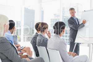 Businessman doing speech during meeting