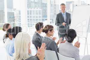 Businessman doing speech during meeting