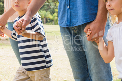 Family holding their hands