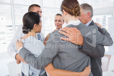 Business team standing in circle