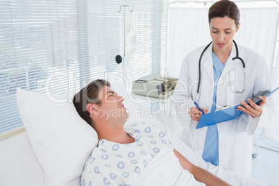 Doctor taking care of patient