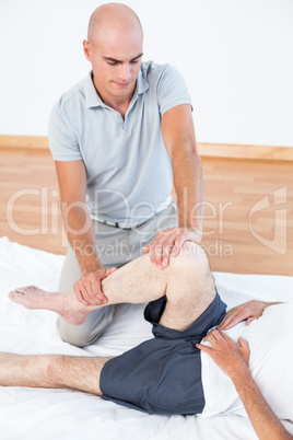 Man having leg massage