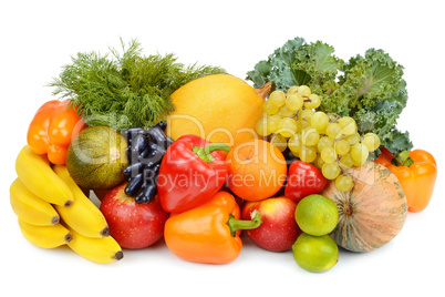 fruit and vegetable isolated on white background