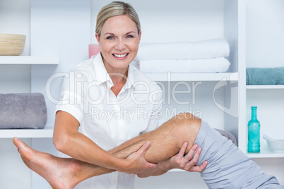 Man having leg massage