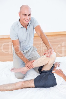 Man having leg massage