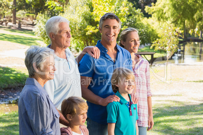 Happy family in the park