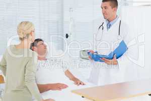 Doctor checking his patient