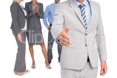 businessman offering handshake