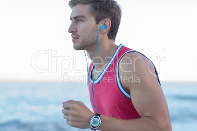 Handsome fit man running