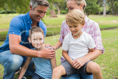 Happy family in the park