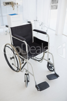 Black wheelchair in hospital