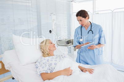 Doctor taking care of patient