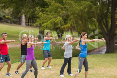 Athletic group showing their fists