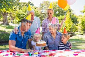 Happy family celebrating a birthday