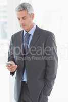 Business man using smartphone