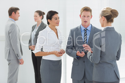 Business people interacting