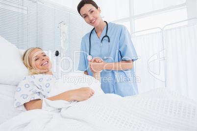 Doctor taking care of patient