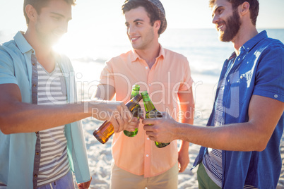 Handsome men toasting