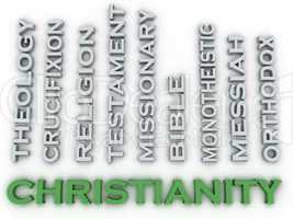 3d image Christianity  issues concept word cloud background