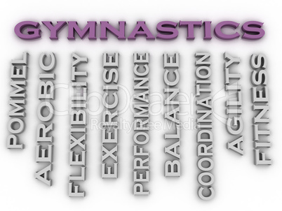 3d image Gymnastics  issues concept word cloud background