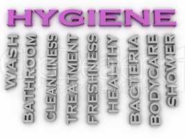 3d image Hygiene   issues concept word cloud background