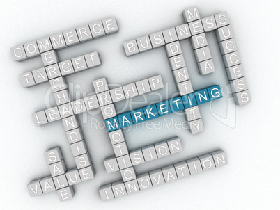 3d image Marketing  issues concept word cloud background