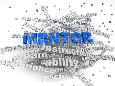 3d image Mentor  issues concept word cloud background