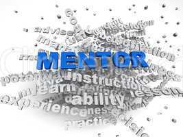 3d image Mentor  issues concept word cloud background