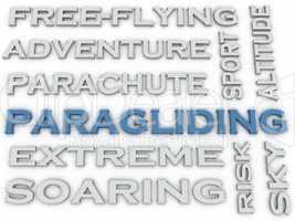 3d image Paragliding  issues concept word cloud background