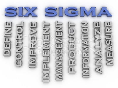 3d image Six sigma  issues concept word cloud background
