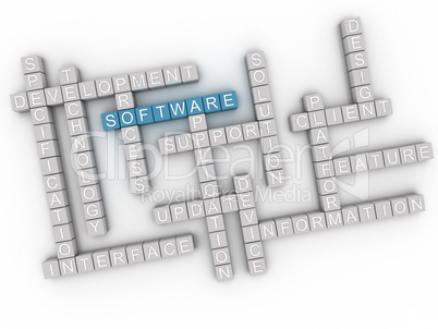 3d image Software  issues concept word cloud background