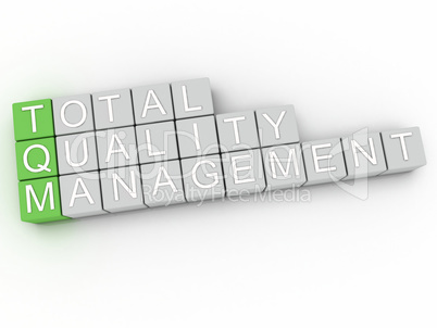 3d image TQM Total Quality Management  issues concept word cloud