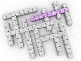 3d image Worldwide   issues concept word cloud background