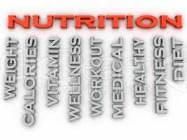 3d image nutrition  issues concept word cloud background
