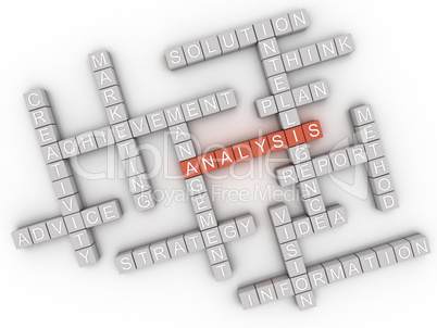 3d image Analysis  issues concept word cloud background