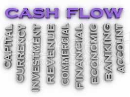 3d image cash flow   issues concept word cloud background