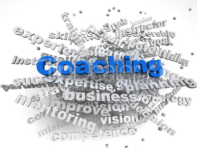 3d image Coaching  issues concept word cloud background