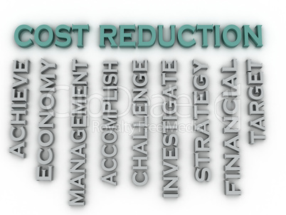 3d image cost reduction   issues concept word cloud background