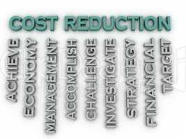 3d image cost reduction   issues concept word cloud background