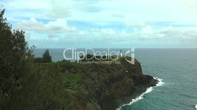kilauea lighthouse at Kauai peninsula hawaii wide shot