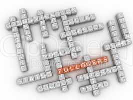 3d image Followers  issues concept word cloud background