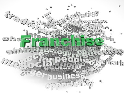 3d image Franchise  issues concept word cloud background