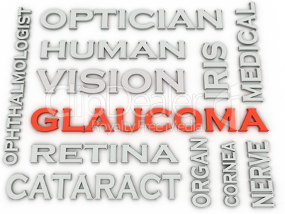 3d image Glaucoma  issues concept word cloud background