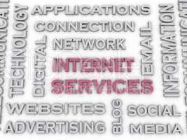 3d image Internet Service  issues concept word cloud background