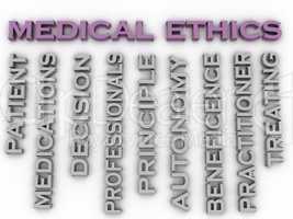 3d image medical ethics   issues concept word cloud background