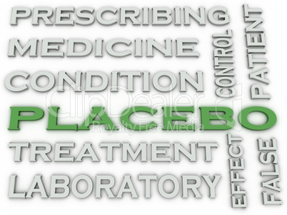 3d image placebo treatment   issues concept word cloud backgroun