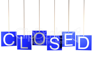 3d shop sign closed on white background