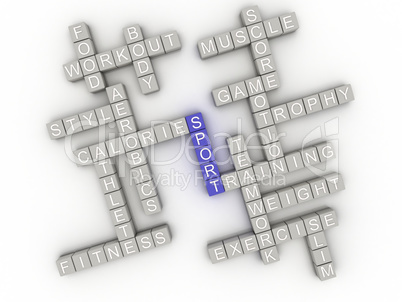 3d image Sport  issues concept word cloud background