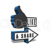 Like and Share Thumbs Up