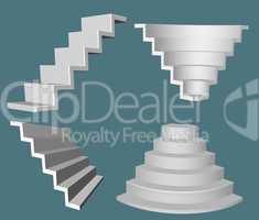 four type of stairs in 3d